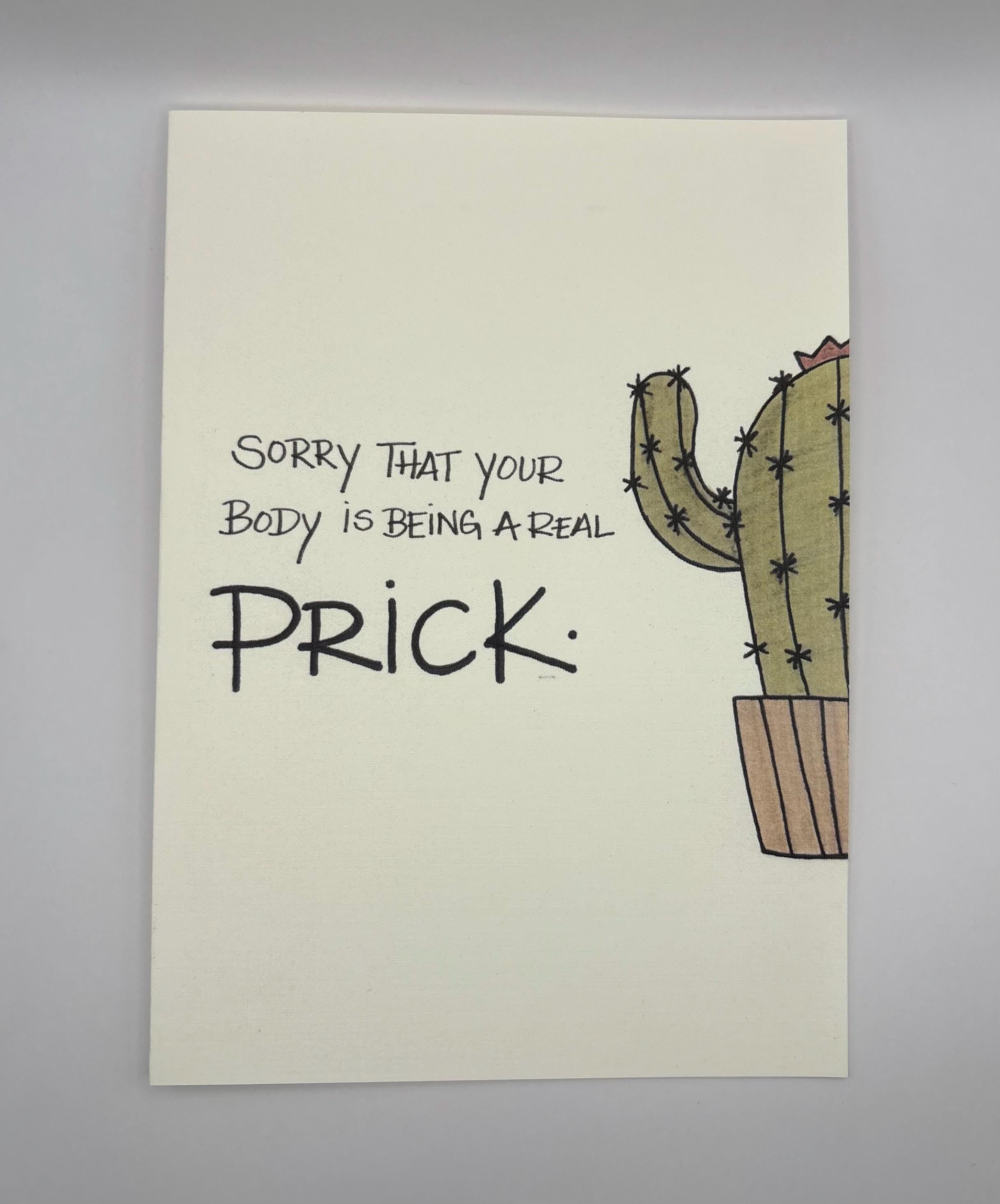Cancer Support Greeting Card - Sorry that your body is being a real prick