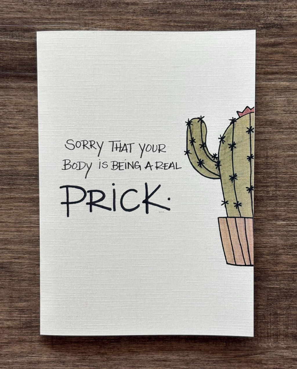 Cancer Support Greeting Card - Sorry that your body is being a real prick