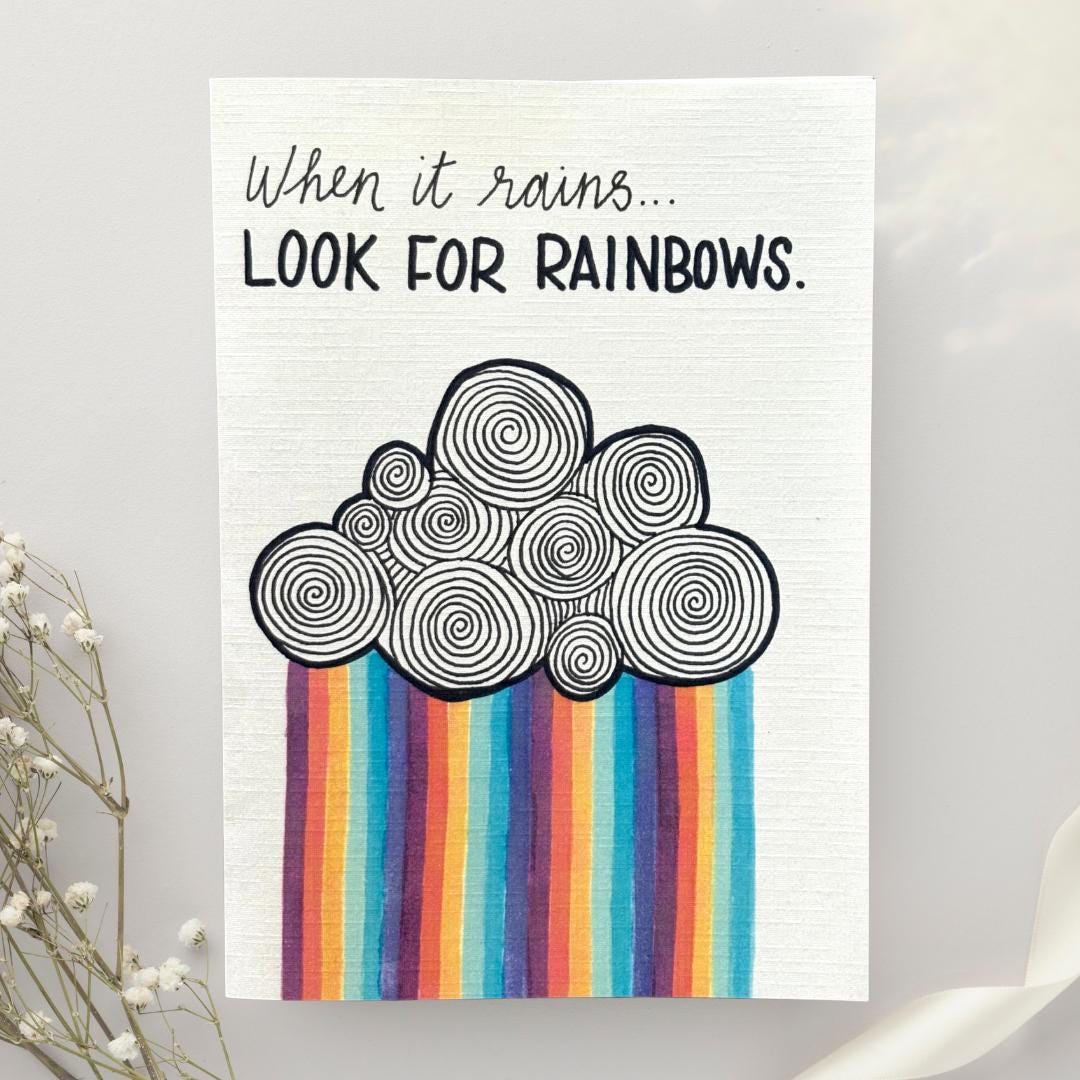 Cancer Support Card - Rainbows