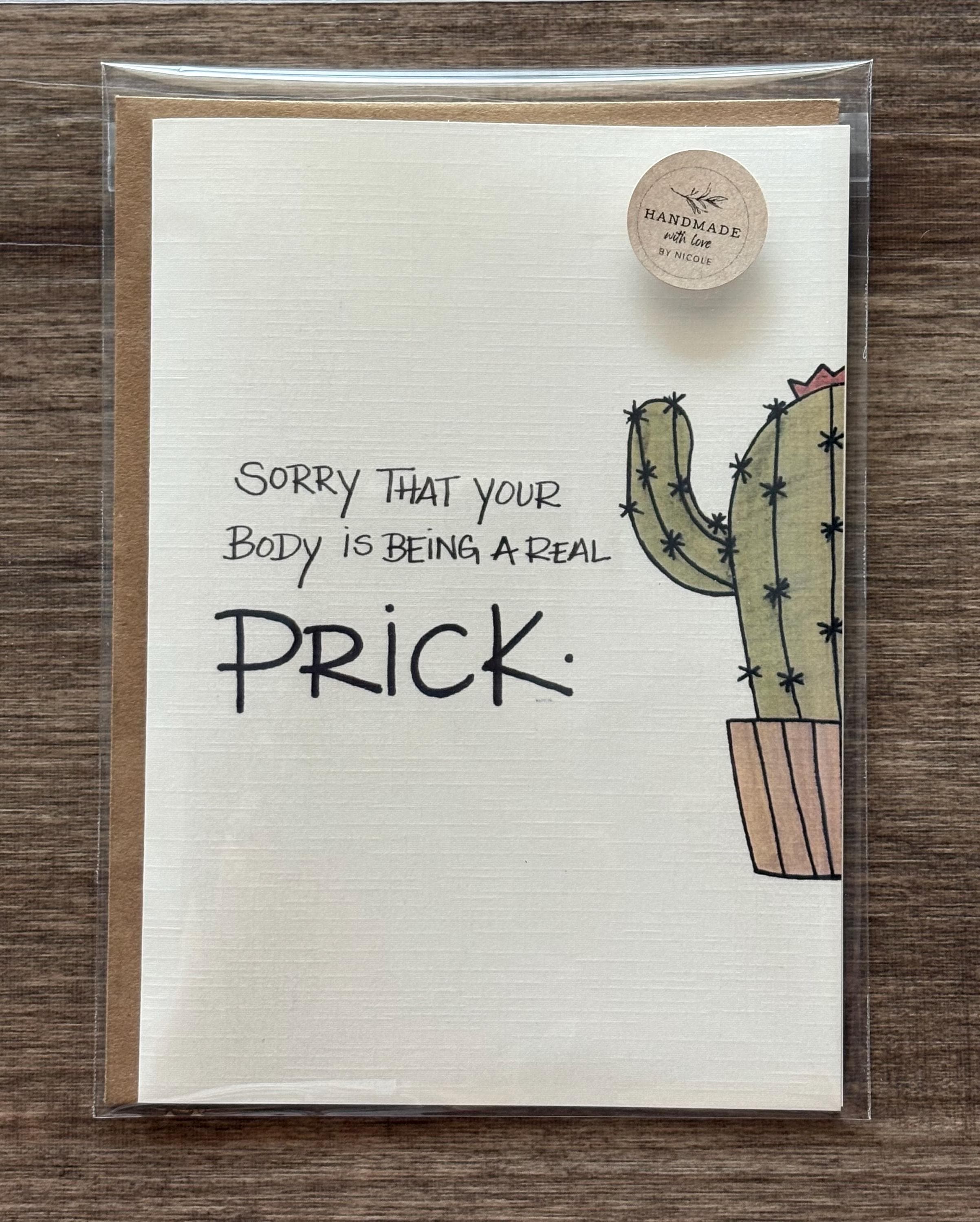 Cancer Support Greeting Card - Sorry that your body is being a real prick