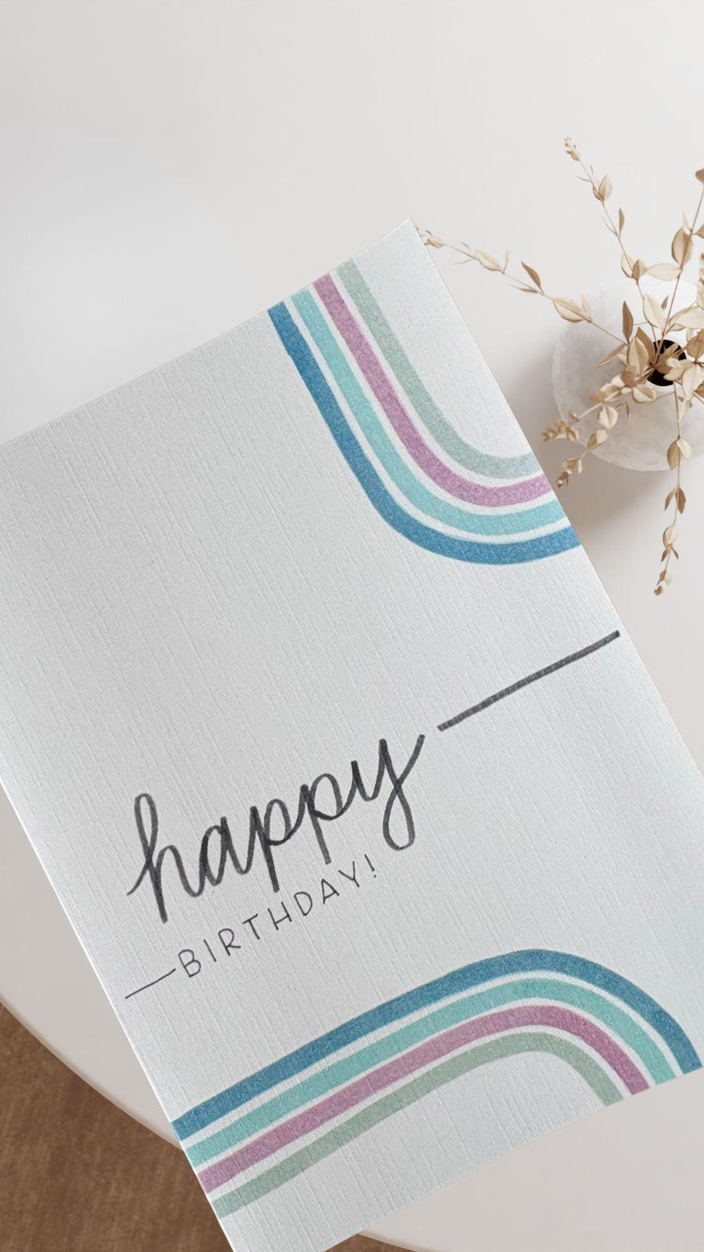 Handmade Pastel Rainbow Birthday Card