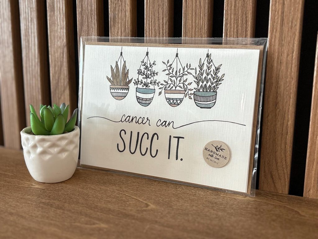 Cancer Support Greeting Card - Cancer can succ it