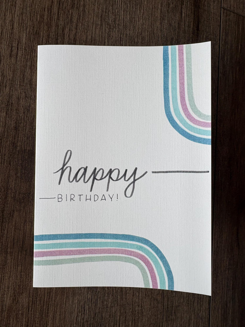 Handmade Pastel Rainbow Birthday Card
