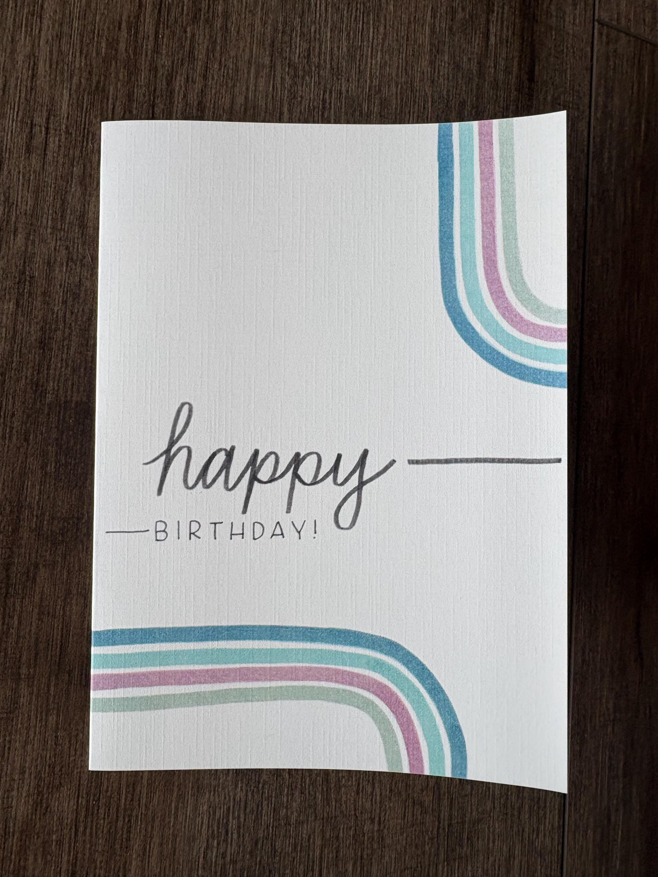 Handmade Pastel Rainbow Birthday Card