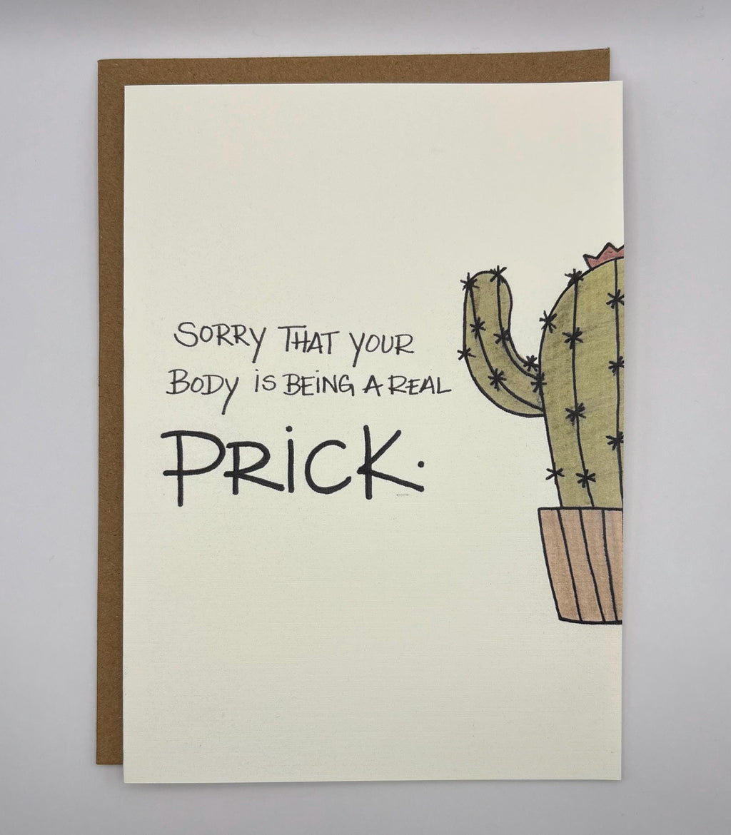Cancer Support Greeting Card - Sorry that your body is being a real prick