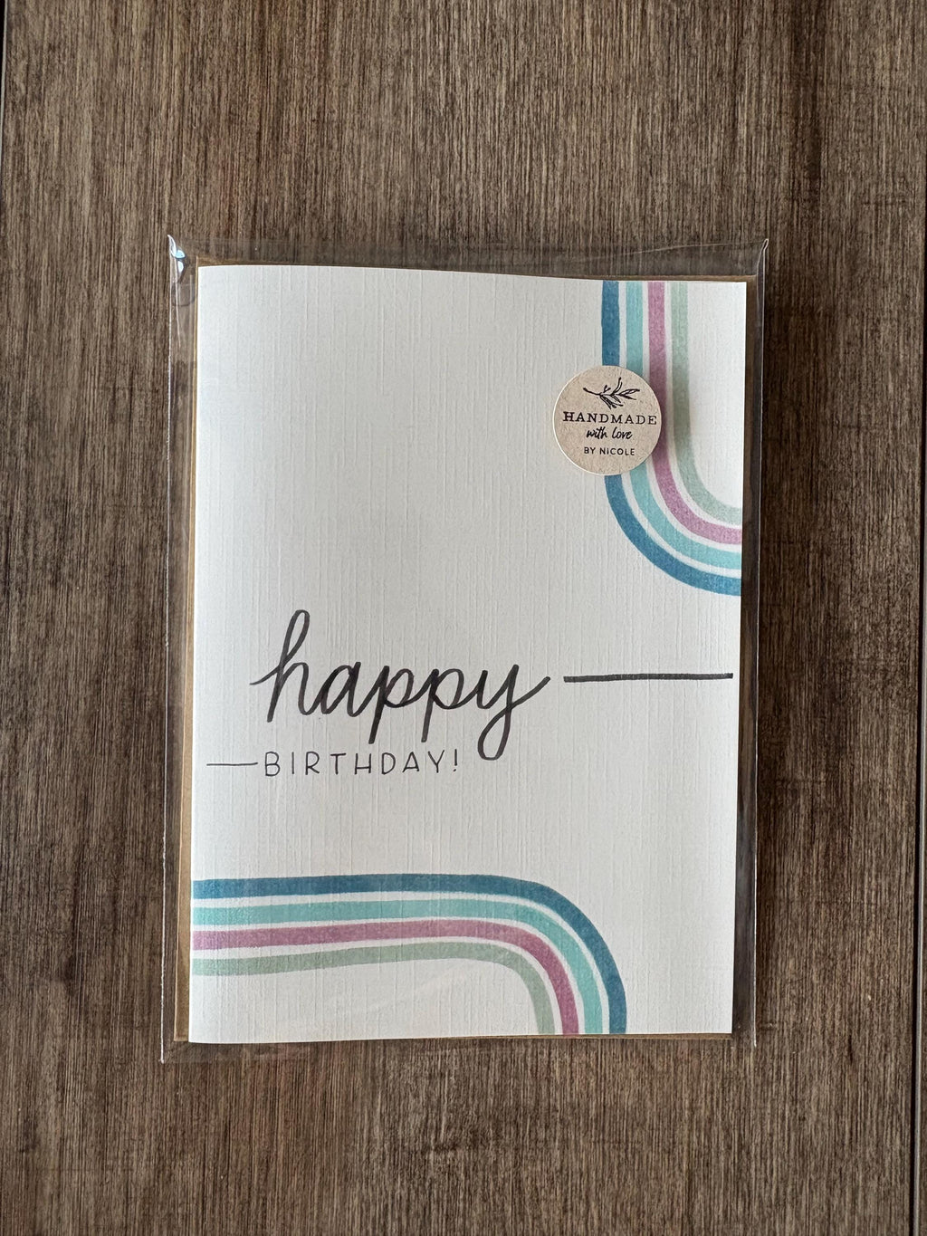 Handmade Pastel Rainbow Birthday Card