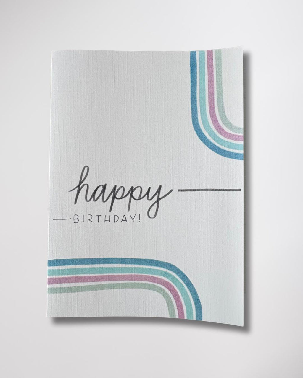 Handmade Pastel Rainbow Birthday Card
